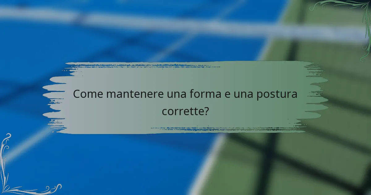 Come mantenere una forma e una postura corrette?