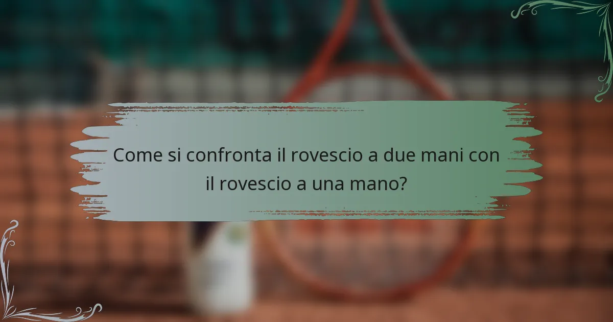 Come si confronta il rovescio a due mani con il rovescio a una mano?