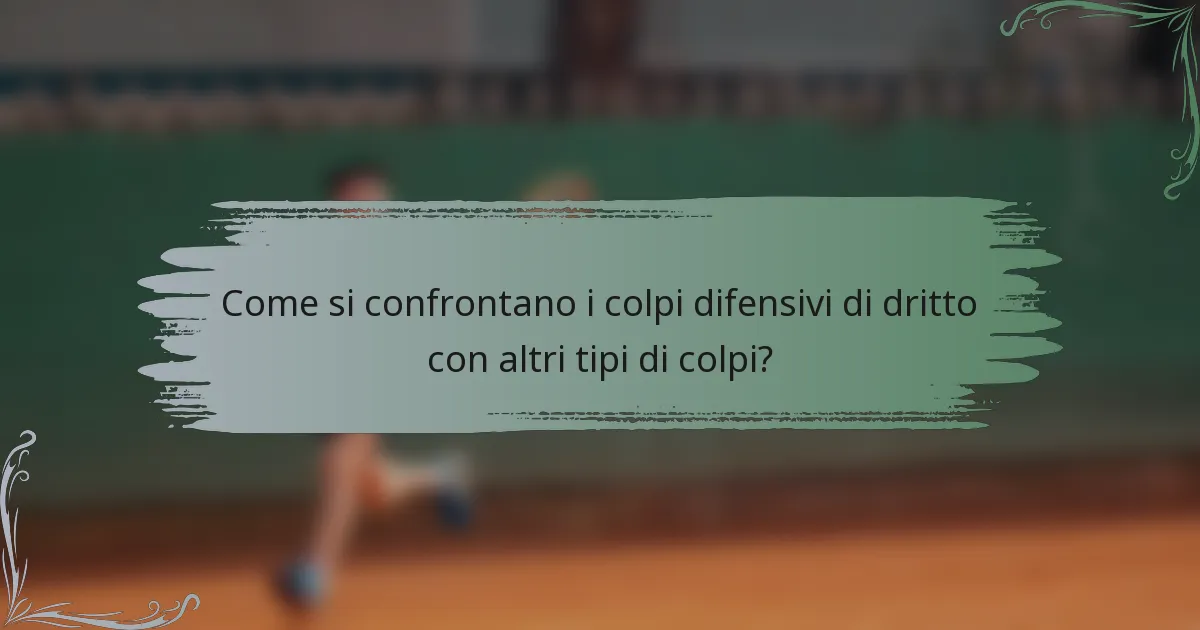 Come si confrontano i colpi difensivi di dritto con altri tipi di colpi?