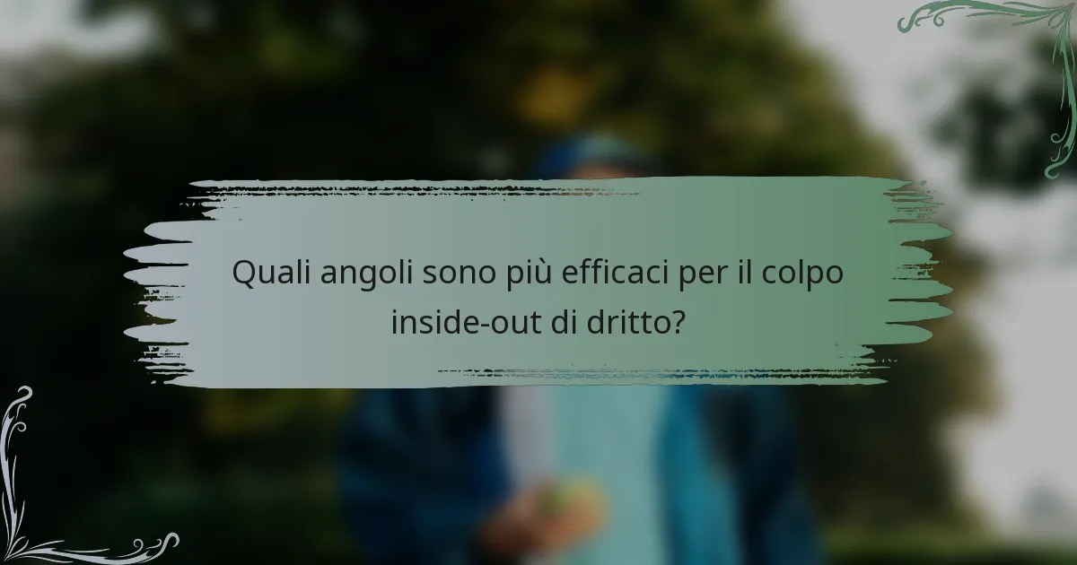 Quali angoli sono più efficaci per il colpo inside-out di dritto?
